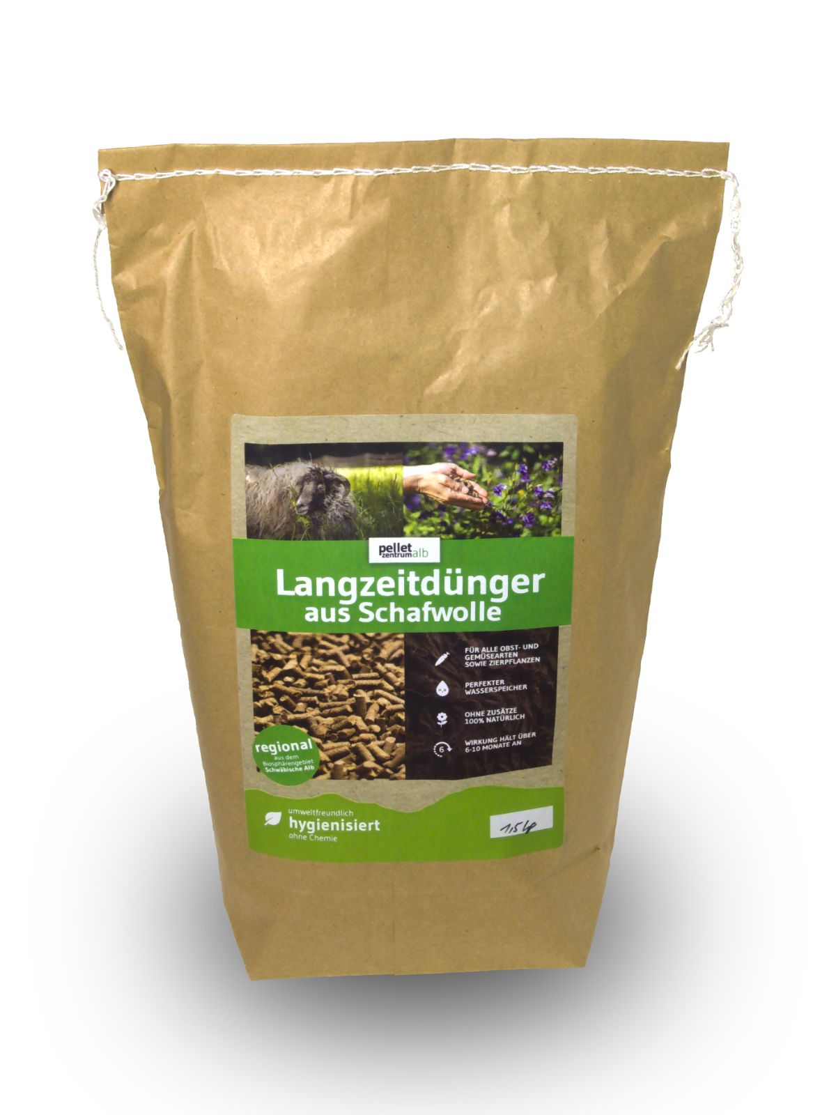 Langzeitdünger aus Schafwolle 1,5kg 1,5kg Verpackung Schafwollpellets